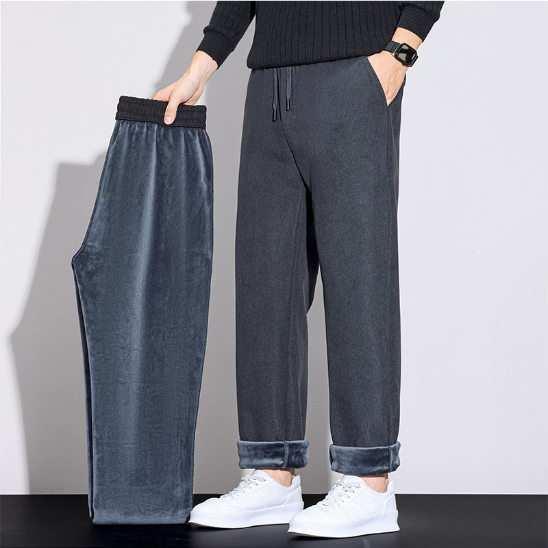 Corduroy Pant Warm - Winter heren fleece corduroy broek, modieus,