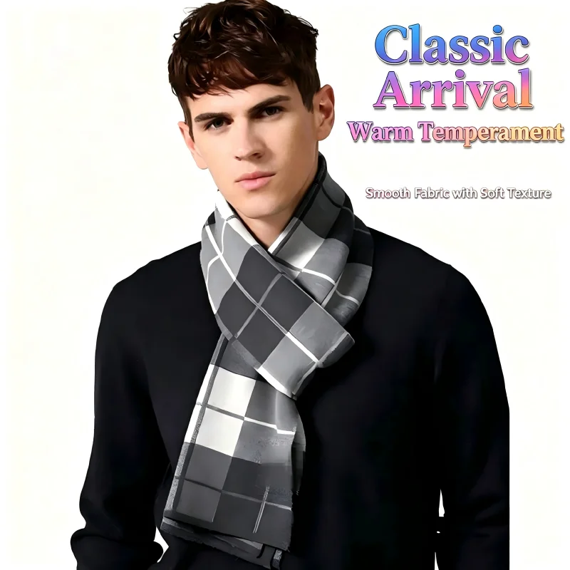 1 stuks Britse zwarte en grijz - Wool Scarf Men recensie en prijs