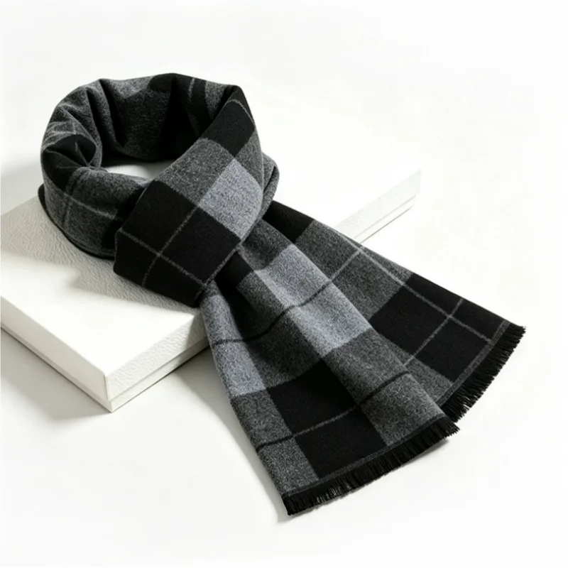 1 stuks Britse zwarte en grijz - Wool Scarf Men recensie en prijs